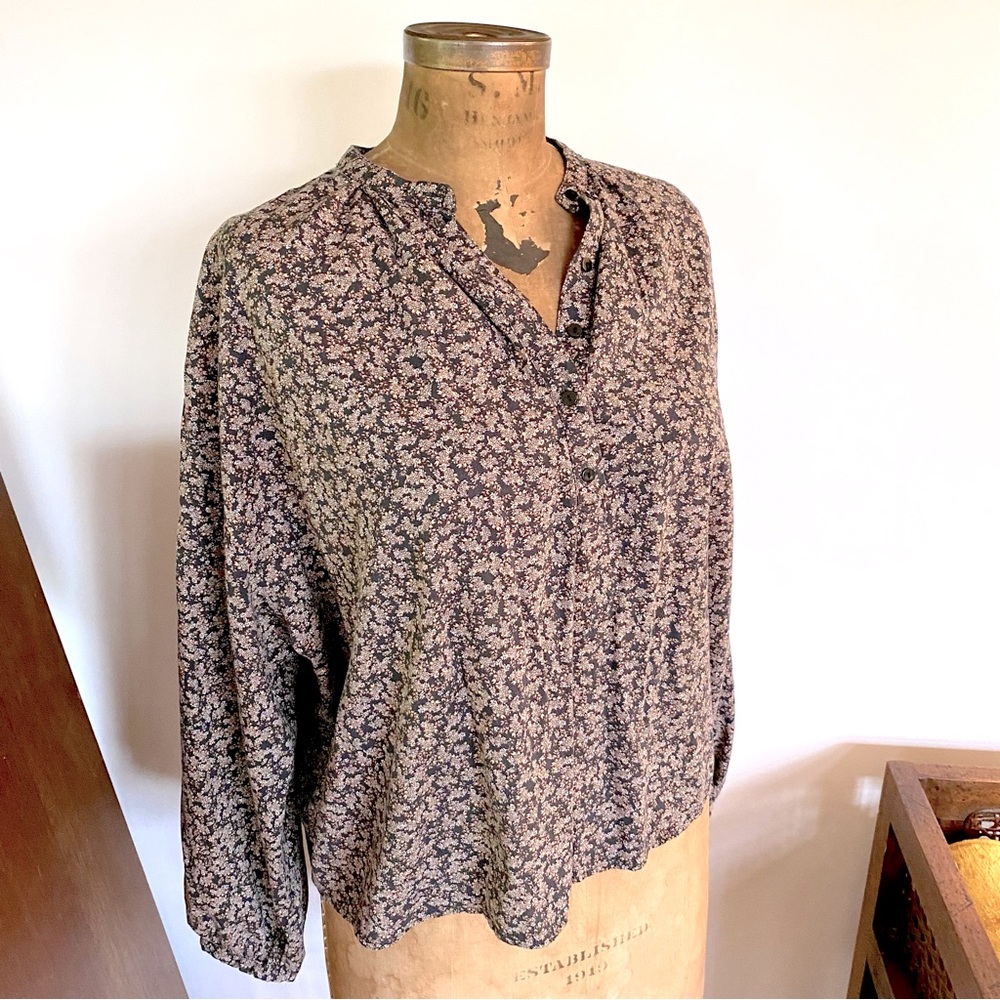 Universal Thread | Floral Half Button Blouse, l